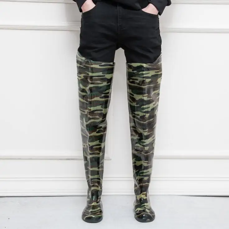 Pesca Botas Prova the 1 De Não Wellies deslizamento À Sapatos Rouroliu Over Blue camouflage Rt320 80cm Chuva Do Homens Segurança Inverno Grosso D' knee camouflage camouflage Pvc Água Trabalho 2 camouflage Outono 70cm Uw8Aat
