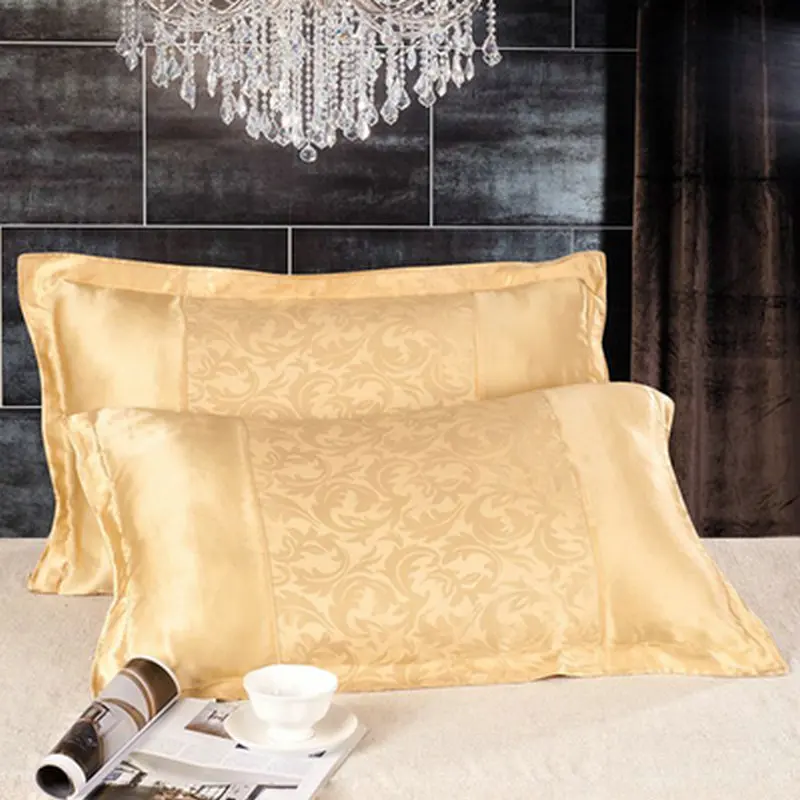 Jacquard Silk Pillowcase size 74cm*48cm+3cm good quality double face