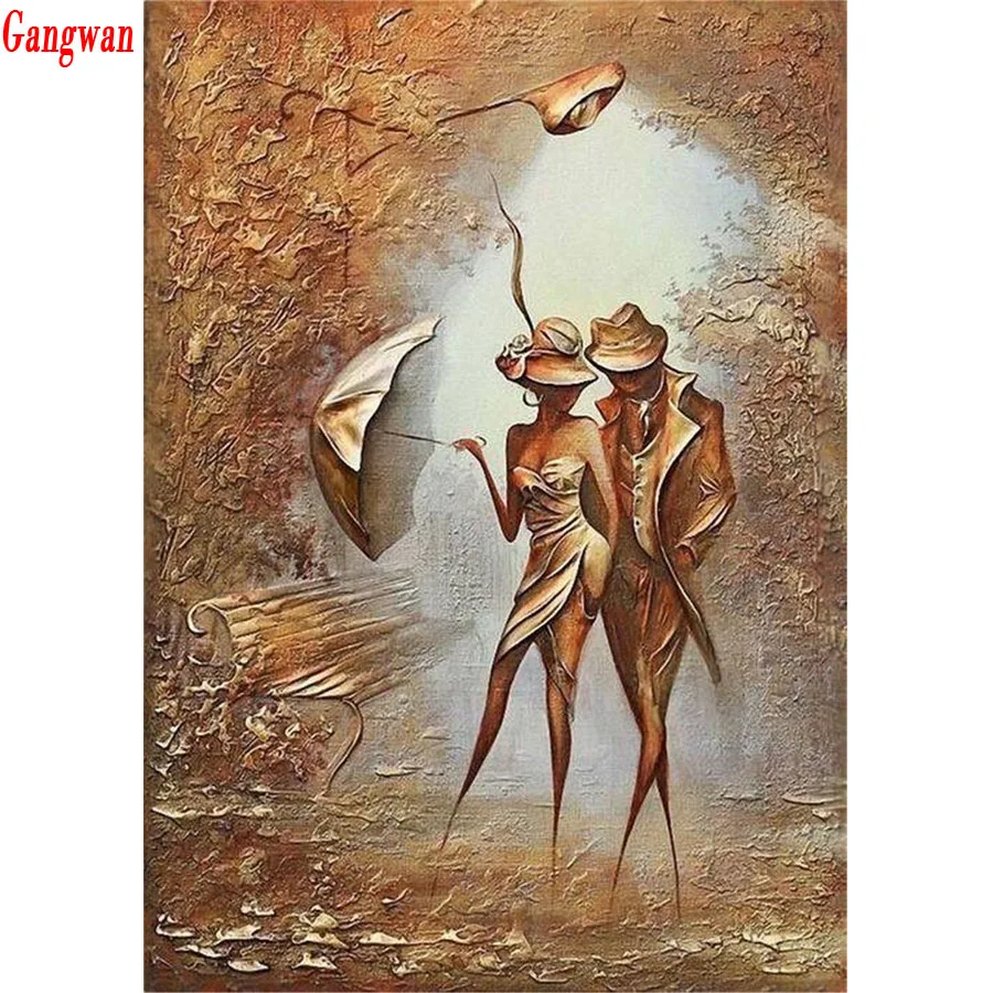 3D Full Square round Diamond painting,Walking lovers,Famous painting,mosaic Embroidery rhinestones Sale Home decoration