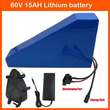 

750W 60V Triangle Battery 60V 15AH Lithium ion Battery For 60V Ebike E-scooter motorcycle 15A BMS 67.2V 2A Charger free shipping