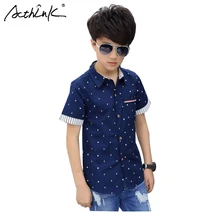 ActhInK/новое летнее в горошек для мальчиков рубашки с короткими рукавами для мальчиков хлопковые рубашки для мальчиков-подростков Детские свадебные рубашки для мальчиков