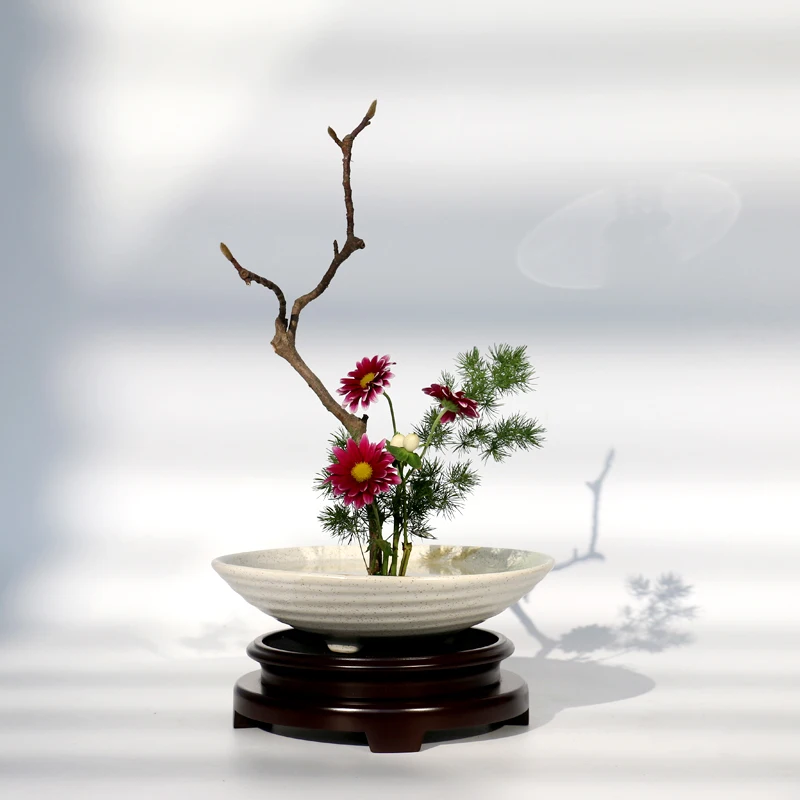 Ikebana черный керамический горшок для грубой керамики в японском стиле Офисная