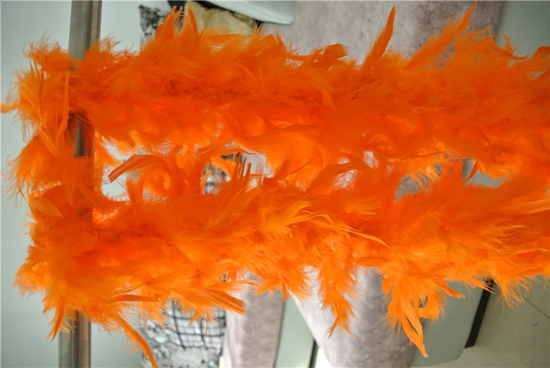 Free Shipping 20pcs 200cm/pcs Orange Feather Boas 40gram Chandelle