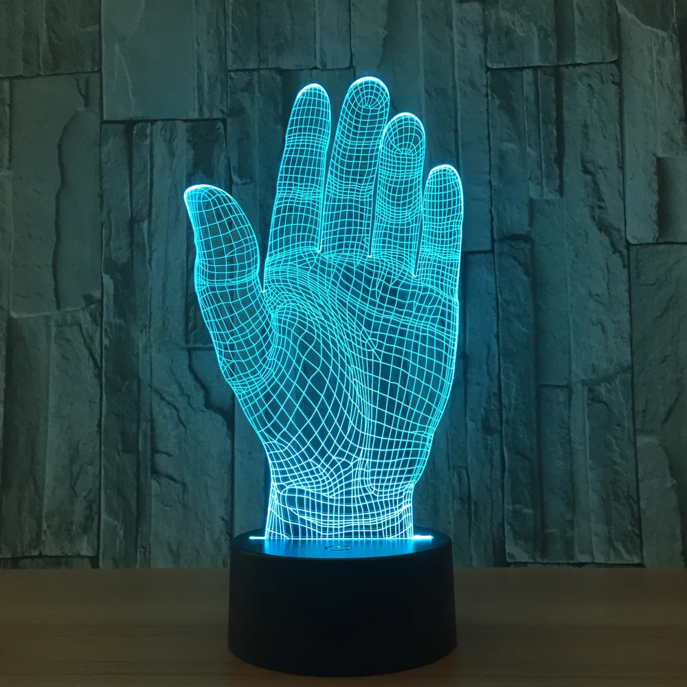 

Hand LED 3D Night Light 7 Colors Changing Acrylic Usb 3D Lamp Home Decoration Atmosphere Lamp Creative Small Night Light