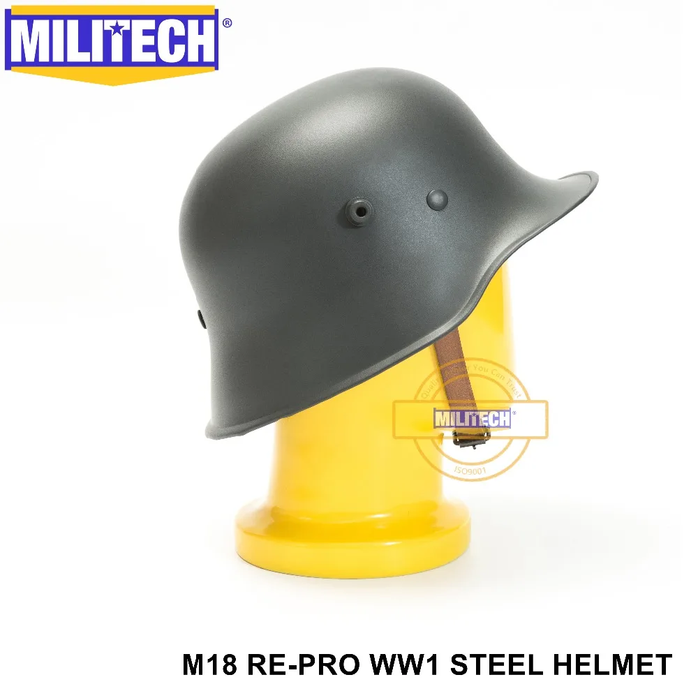 MILITECH Серый Шлем Второй мировой войны немецкий M18 Стальной защитный шлем WW1 серый