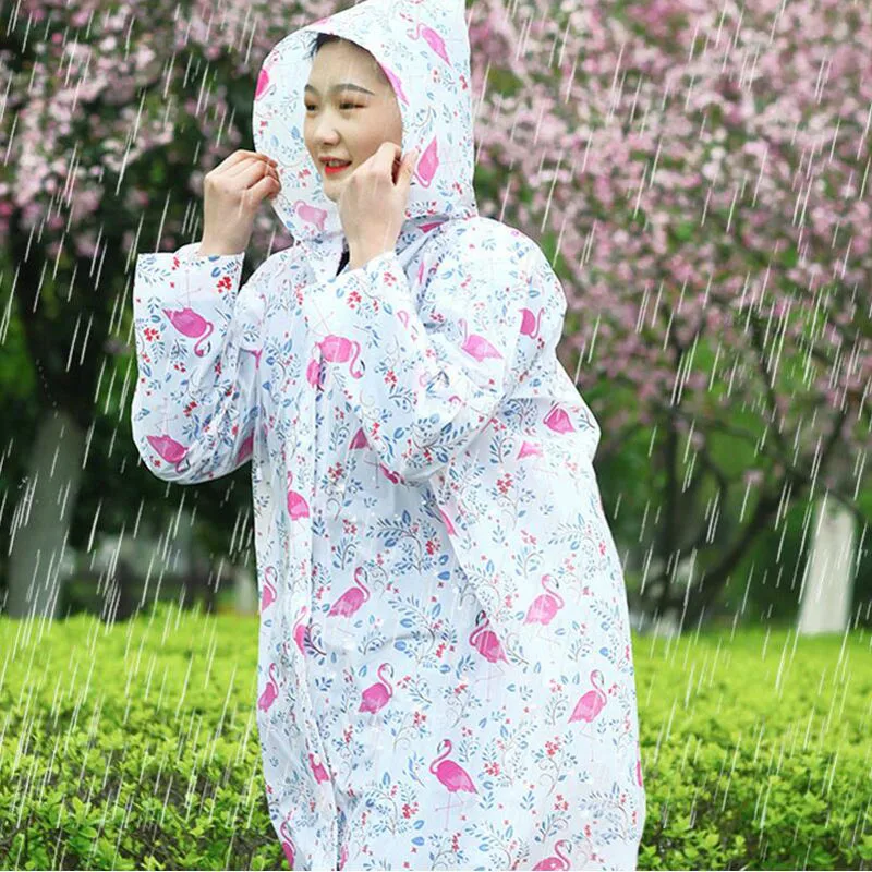 

Fashion Girl Lady Raincoat Outdoor Travel Waterproof Riding Cloth Rain coat for Women Poncho Long Rainwear raincoat jacket