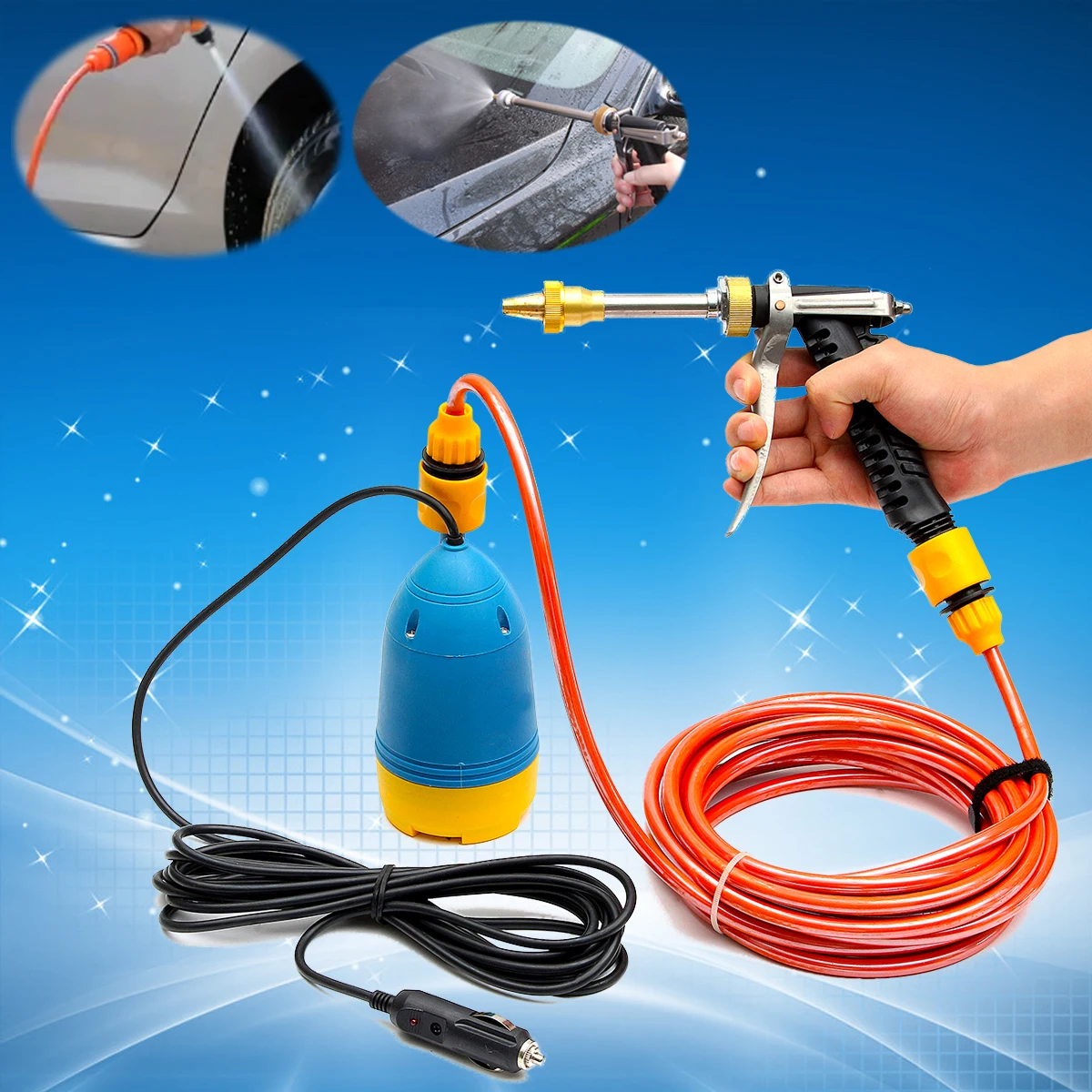 

12V 60W High Pressure Car Washer Cleaner Kit Water Wash Pump Car Sprayer Suit