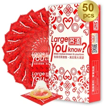 Natural Latex 50 pcs Lubricate Condoms 55 mm Large Size Big Condones Male Penis Sleeve Intimate Goods Adult Sex Products for Man
