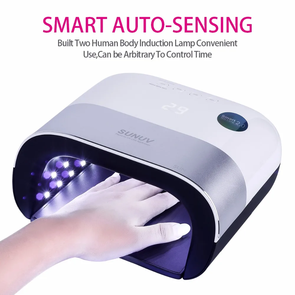 

SUNUV SUN3 Nail Dryer Smart 2.0 48W UV LED Lamp Nail with Smart Timer Memory Invisible Digital Timer Display Nail Drying Machine