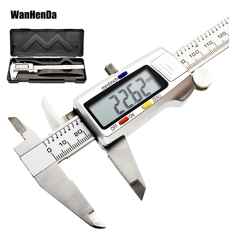 Comprare Calibro digitale In Acciaio Inox Elettronico Digitale Vernier Pinze 6 Pollici 0 150 millimetri di Metallo Micrometro strumento di Misura pinza Calibri