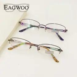 Титановые очки полуободковая оптическая Frame рецепт; очки деловые очки для Для женщин супер легкие очки окна
