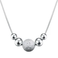 LN019 Lost Money Promotions Free shipping Beautiful fashion Elegant silver plated charm chain bead pretty Necklace jewelry 925