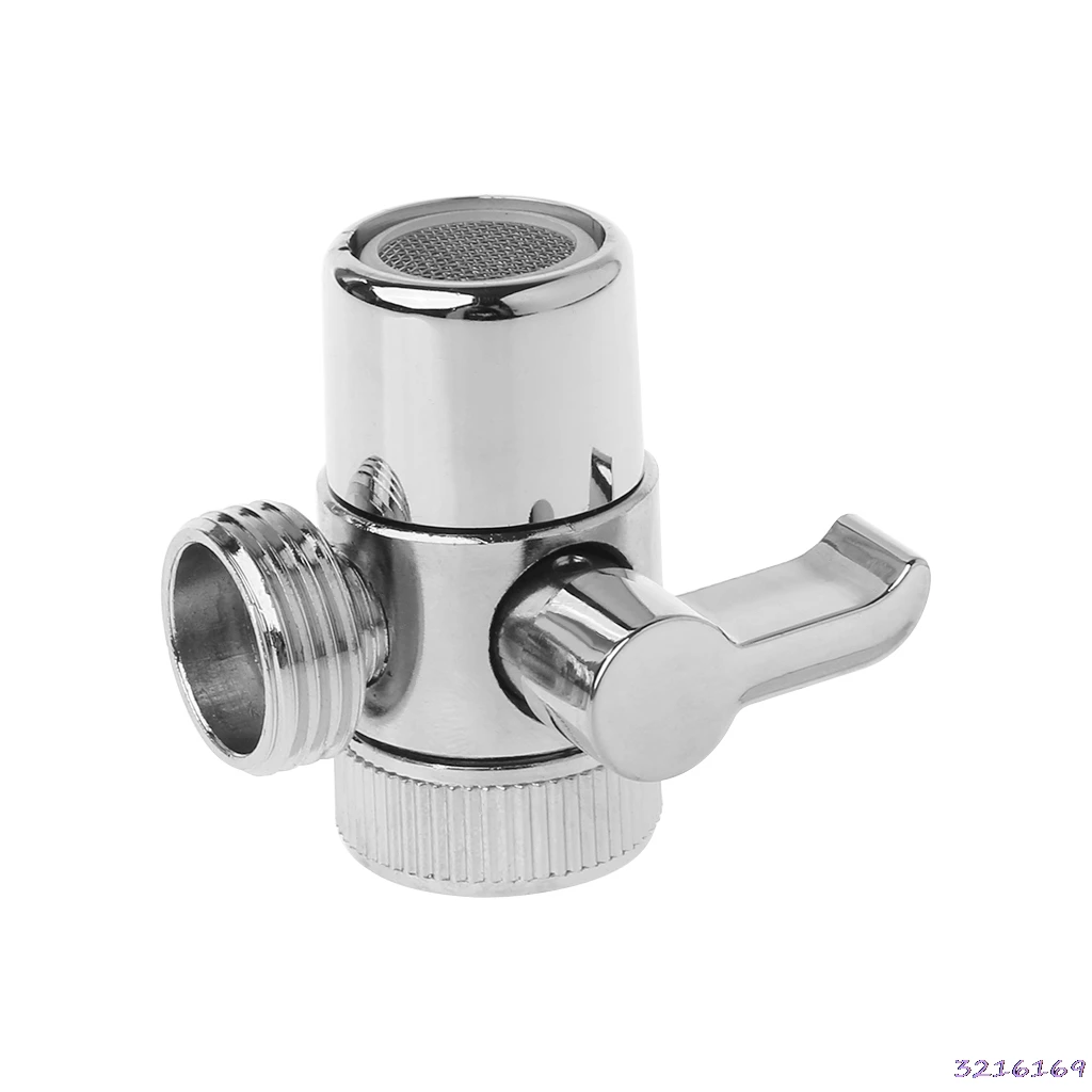 

Brass 3-way Diverter Valve Faucet Connector Adapter Three Head Function Switch
