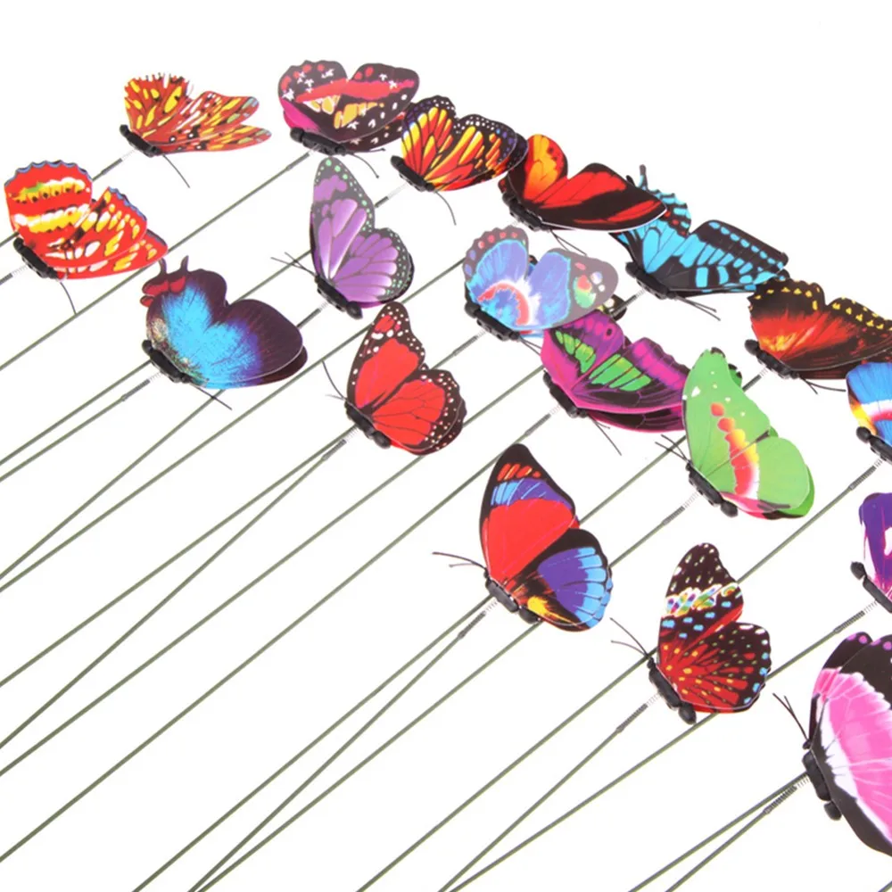 20 штук Творческий Дизайн 3D моделирование сад бабочек украшения аксессуары Home Красочный цветочный горшок украшения бабочка декор - Цвет: Random