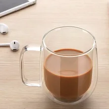Double Wall Glass Coffee Cups Heat Resistant