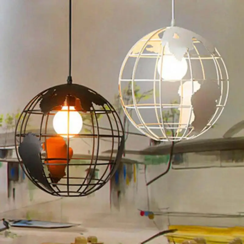 

Retro Iron Pendant Lights World Map Tellurion Pendant Lamp E27 Loft Droplight 110-220V Single Head Pendant Lighting Z3