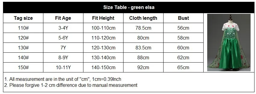 Популярное зеленое платье Эльзы; платье принцессы для девочек; карнавальный костюм; платья Снежной Королевы; одежда для малышей; fantasia vestidos fro; для детей