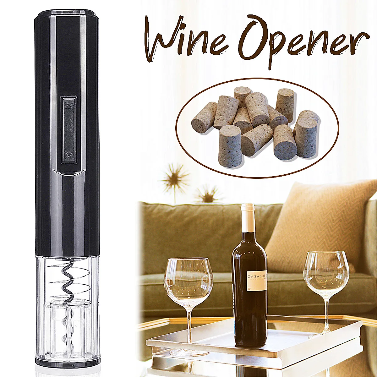 Protable Corkscrew Automatic Wine Bottle Opener Electric Wine Opener