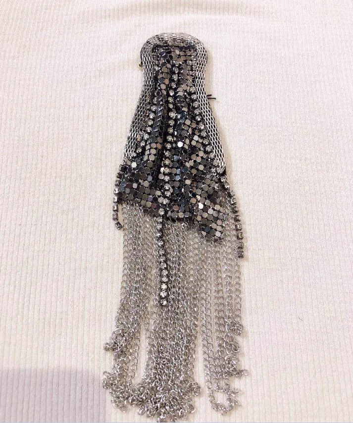 

1pair Epaulette with Pin Big Shoulder Brooch Punk Vintage Tassel Link Chain Epaulet Blazer Epaulettes