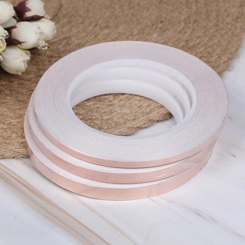 

Single Side Conductive Copper Foil Tape CU 99.98% Adhesive Shielding Heat Resist Tape 5/8/10mm Width 30m Length