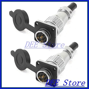 

AC 400V 25A 3 Pin Electric Deck Aviation Connector Adapter Plug Y16-3 2 Pcs
