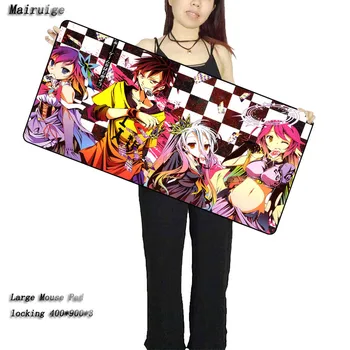 

Mairuige NO GAME NO LIFE Customized Support laptop Gaming Lockedge mouse pad Size for 30X60 30X80 40X90CM Computer Mouse Mat