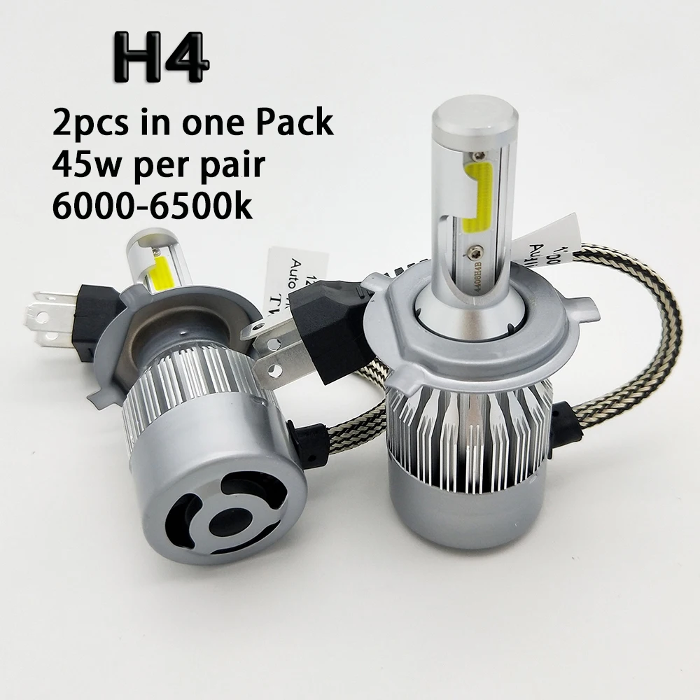 2 шт. C6 автомобильные H4/9003/HB2 Hi/Lo Двухцветные светодиодные лампы для фар H1 H3 H7 H8/H11