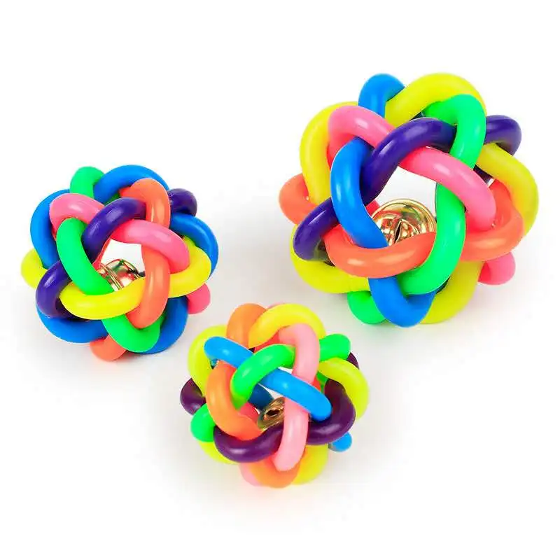 3 Size colorful ball pet toy dog toy cat toy with bell for small medium large dog Chihuahua Poodle pet product Rubber Round Ball 3 Size colorful ball pet toy dog toy cat toy with bell for small medium large dog Chihuahua Poodle pet product Rubber Round Ball