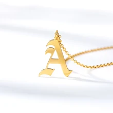 Gold Color 26 Letters Jewelry Old English Alphabe Necklaces for Women Choker A B C D E F G H I J K L M N O P Q R S T U V W X Y Z a n t i d o t e