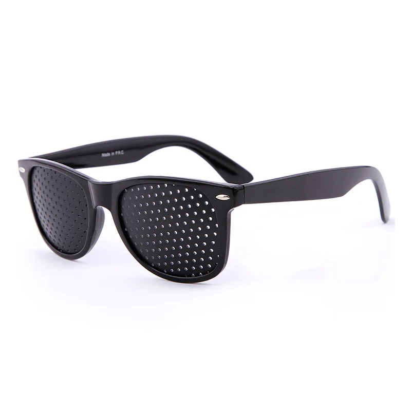 

2018Hot Black Unisex Vision Care Pin Hole Eyeglasses Pinhole Glasses Eye Exercise Eyesight Improve Plastic Natural Healing Cheap