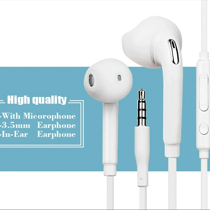

100pcs/lot s6 Earbud New with Mic 3.5mm high quality Earphone for Samsung Galaxy S6 for s7 Edge s8 Earphones cheap wholesale