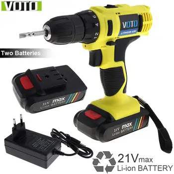 

AC100 - 240V 21V Electric Screwdriver with 2 Lithium Batteries and Two-speed Adjustment Button for Handling Screws/Punching