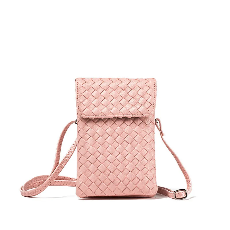 

Baggage girl 2019 new Korean version mini-knitted cute mobile phone pocket change wallet with one shoulder inclined bag