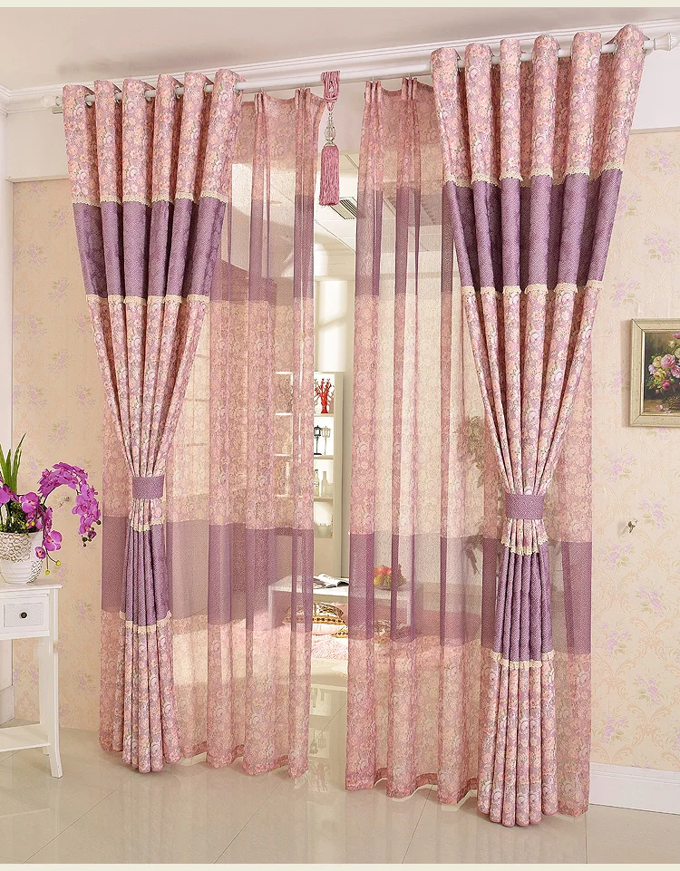 

Korean garden style high-grade cotton curtains living room bedroom
