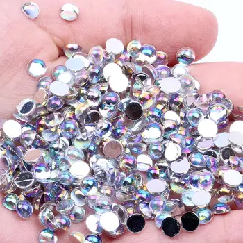 

3D Nail Art Decorations 10000PCS Big Pack Acrylic Rhinestones Half Round Crystal AB Flat Back Nail Rhinestone DIY Tool