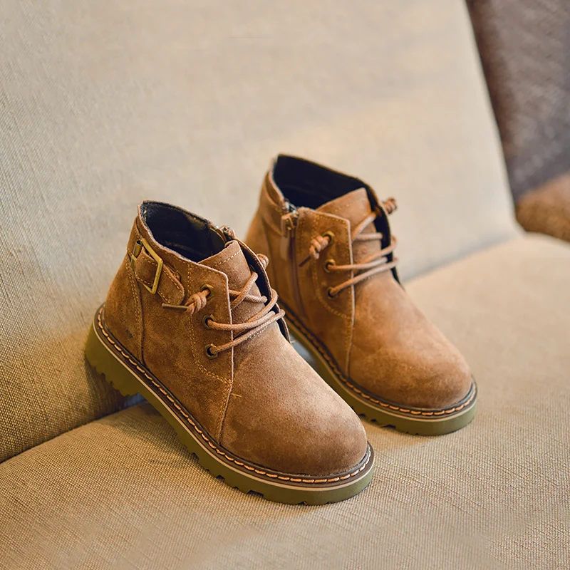 

New Children's Leather Martin Boots Short Boots Retro Single Boots Men and Women Casual Shoes