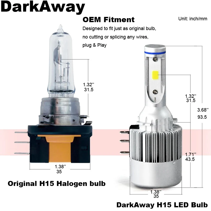 H15 LED Headlight LH-C6-H15 5 DarkAway