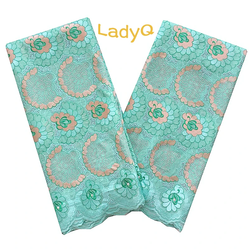 LadyQ 2018 нигерийская швейцарская вуаль кружево в швейцарском стиле вышивка большая
