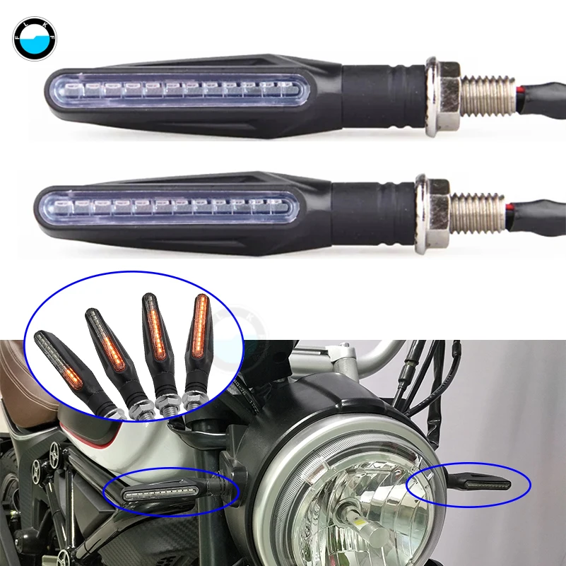 

Motorcycle Universal Turn Signal Light Flexible Indicators Blinkers Flashers for Honda GROM MSX125 12LED Motorcycle Turn Signal