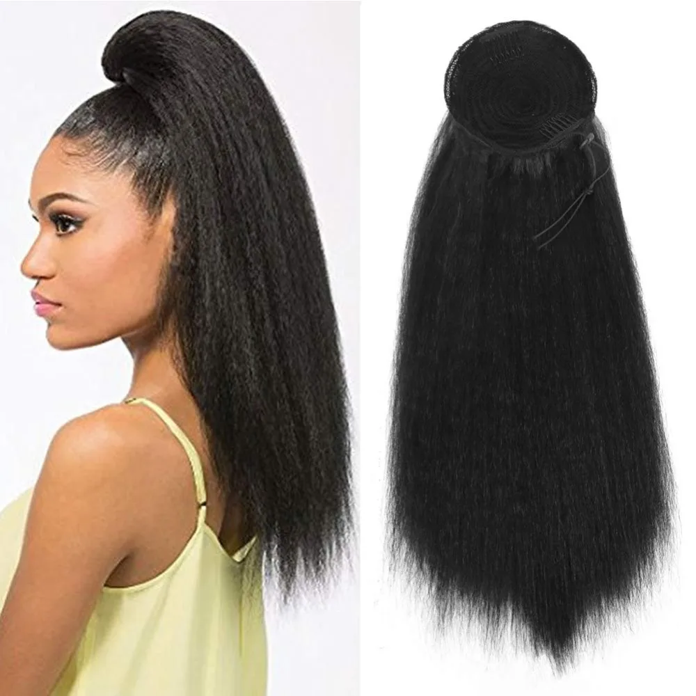 longo afro kinky reta falso rabo de