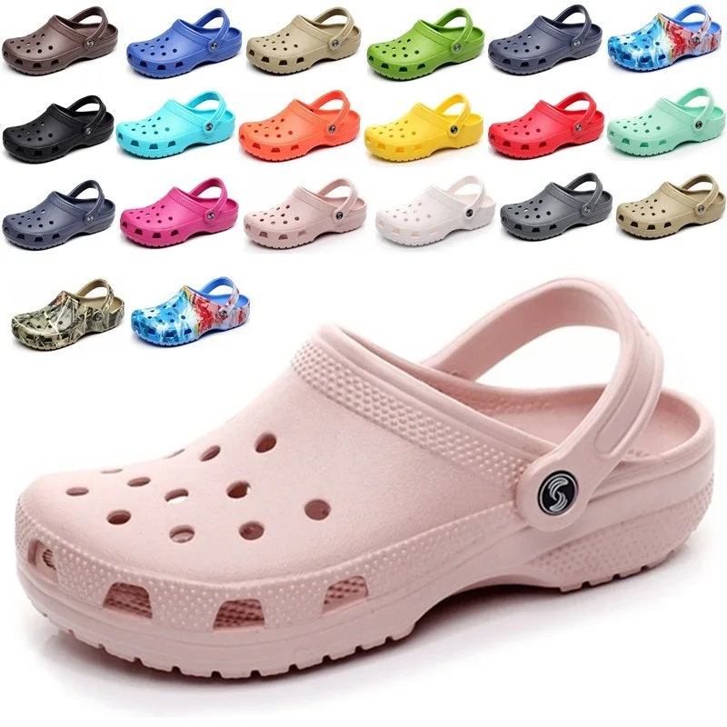 

Classic Slip On Garden Clog Shoes Women Quick Drying Summer Beach Slipper Hollow Flip Flop Outdoor Sandals Men Cross Strap shoes