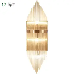 Современный настенный светильник, покрытый металлическим корпусом, со стеклом, золотой цвет, для спальни, гостиной, творчество и мода, стиль