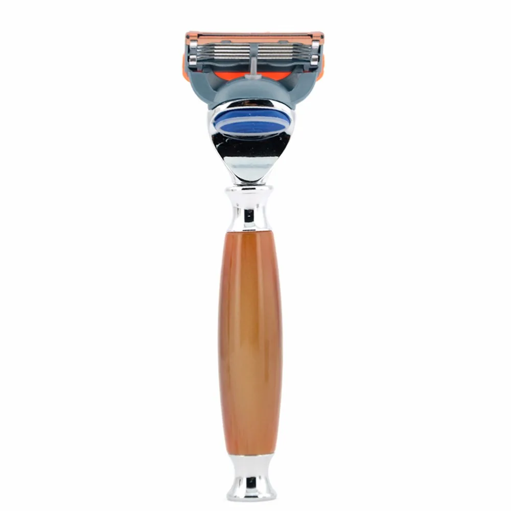 4 Colors New Men Shaving Classic Safety Razor Natural Resin Handle