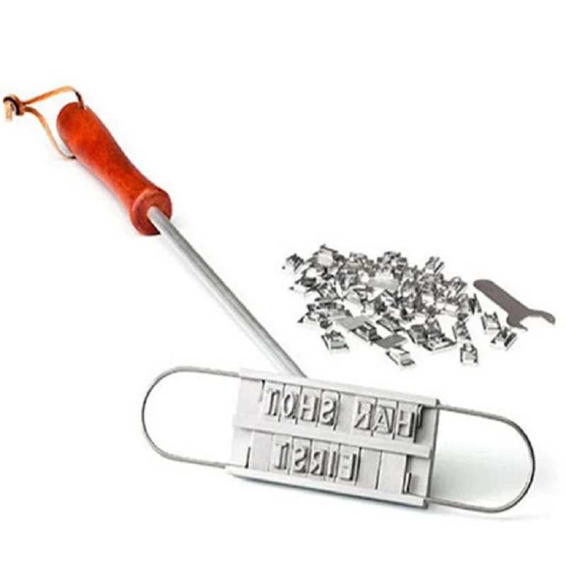 55 Letters Personality Steak Meat Barbecue BBQ Meat Branding Iron With Changeable Letters BBQ Tool Changeable