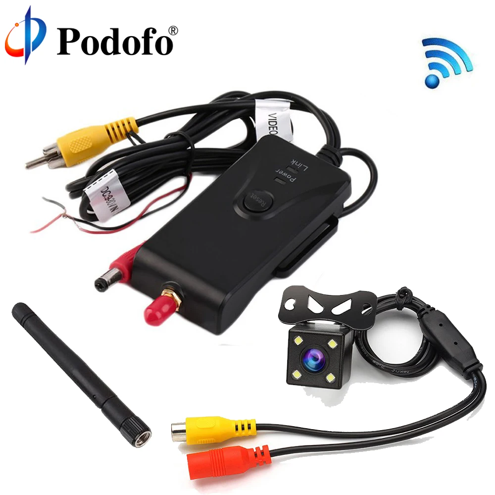 

Podofo 2.4G Waterproof Wifi Car Reverse Backup Camera Transmitter for FPV Aerial Photography Car Backup Camera AV/DC/ Interface
