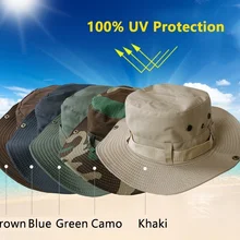 Высокое качество, Панама для охоты, рыбалки, уличная широкая Кепка с полями, военные шапки для мужчин и женщин, мужские шляпы для рыбалки