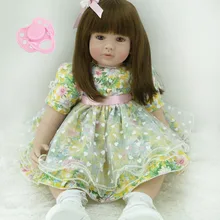 60 см Силиконовая виниловая кукла-Реборн, игрушки, реалистичные, 24 дюйма, милые, для сна, для малышей, для девочек, кукла для детей, подарки на день рождения