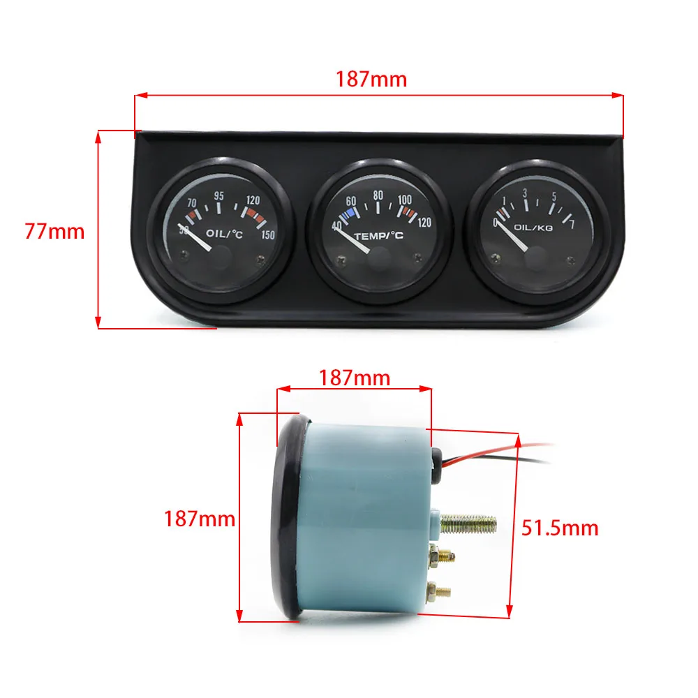Triple Gauge Kit (Oil Temp Gauge + Water Temp Gauge + Oil pressure