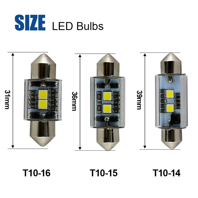 Hlxg 2 шт. гирлянда CANBUS 31 мм 36 мм/39 мм/41 мм C5W led ошибок 5630 5730 smd Интерьер Чтение 6000K белый лампы купольные лампы 12V