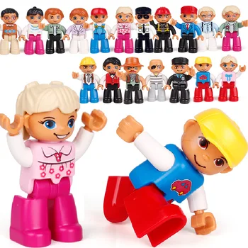 

Big Building Blocks Farm Pirate Doctor Police Character Accessory DIY Bricks Toys Figures Family Kids Gift Compatible With Duplo